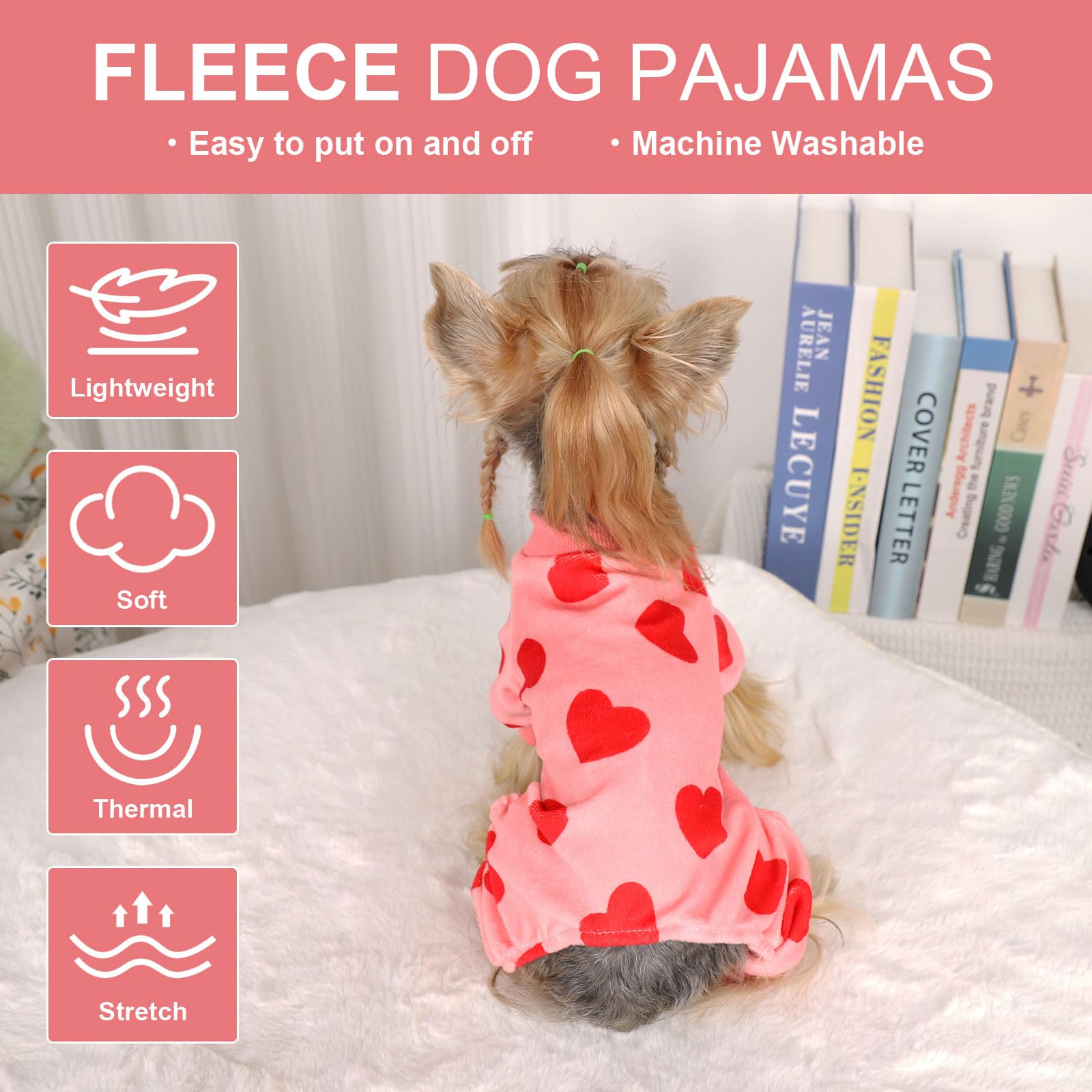 Dog Pajamas Small Sized Dogs Girl Boy Super Soft Puppy Clothes Fleece Puppy Pjs Jammies 4 Leg for Chihuahua Yorkie Winter Spring